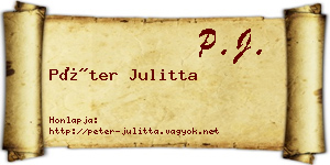 Péter Julitta névjegykártya